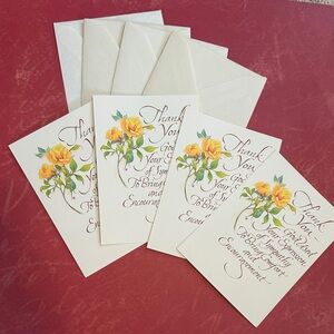 4 Thank You Sympathy Cards with envelopes
